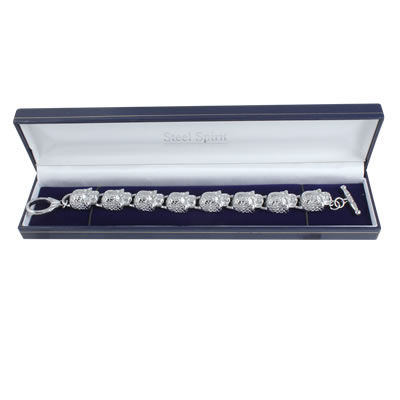 STBR20 Stainless Steel Skulls T-Bar Bracelet