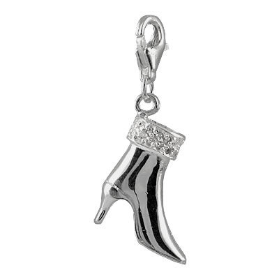 CC006 Silver Boot Clip on Charm