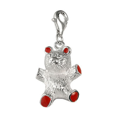 CC008 Silver Teddy Bear Charm