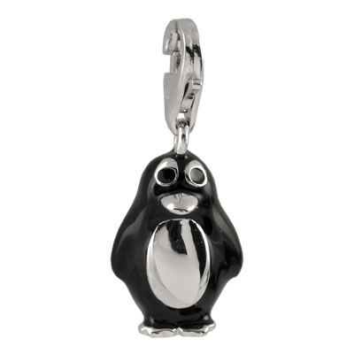 CC012 Penguin Silver Clip on Charm
