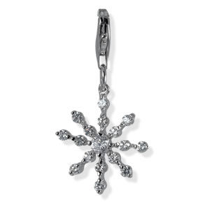 CC032 Snowflake CZ Clip on Charm