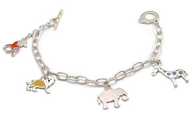 CJ010 Zoo Animals Child's Charm Bracelet