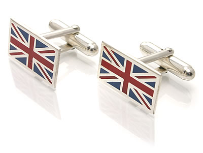 Union Flag Silver Cufflinks