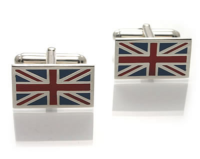 CL002 Union Flag Silver Cufflinks