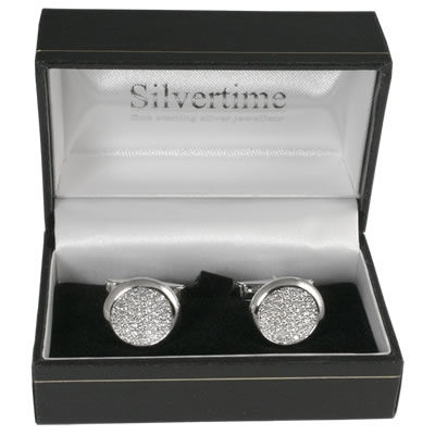 CL020 Round Cubic Zirconia Cufflinks