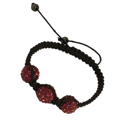 CRY007 Purple Triple Crystal Bead Bracelet