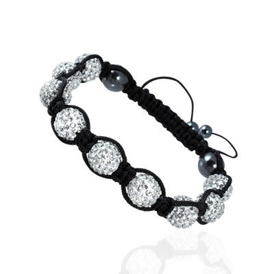 CRY011 Crystal and Hematite Adjustable Bracelet