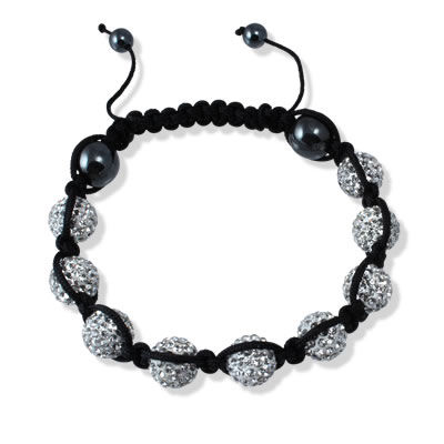 CRY011 Crystal and Hematite Adjustable Bracelet