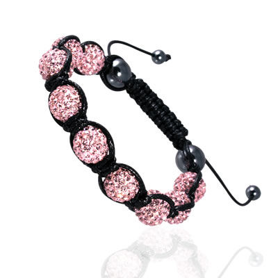 CRY012 Pink Crystal and Hematite Bracelet