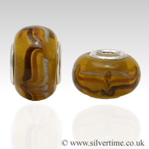 GB07 Golden Glass Charm Bead