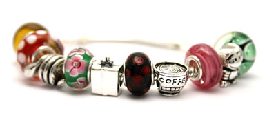 GB02 Purple Swirls Charm Bead