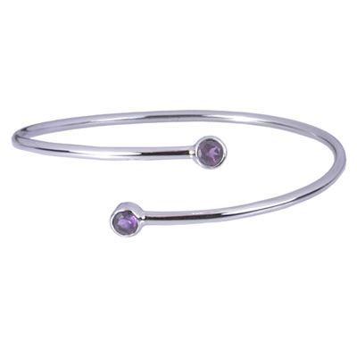 SB017 Amethyst Torque Bangle