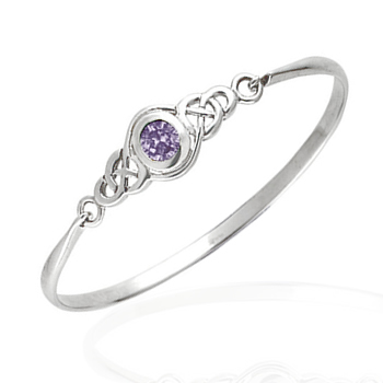 SB018 Amethyst Celtic Bangle