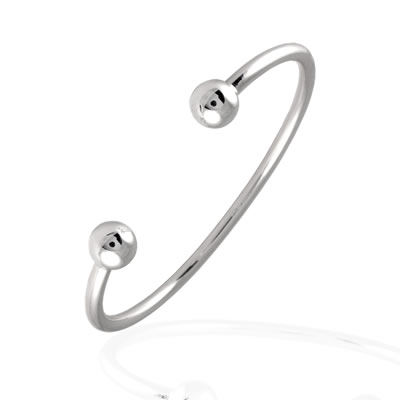 SB079 Mens Silver Torque Bangle