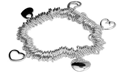 SB148 Heavy Sweetie Charm Bracelet with T-Bar