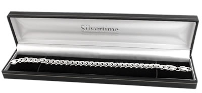 SB185 Heavy Solid Sterling Silver Curb Bracelet