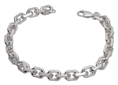 SB219 Solid Silver Mens Cable Bracelet