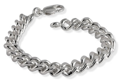 SB220 Heavy Chunky Silver Curb Bracelet
