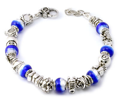 SB232 Adjustable Charm Bead Bracelet