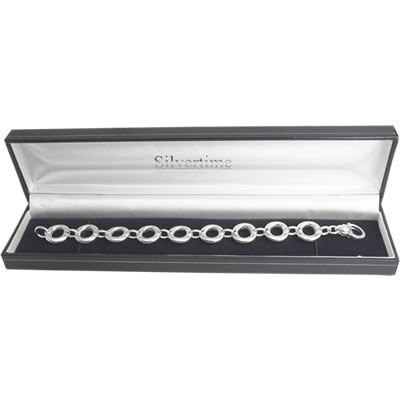 SB258 Heavy Silver Ovals Bracelet
