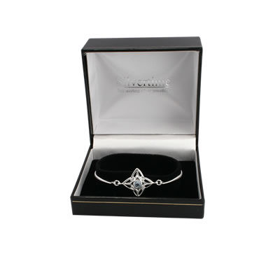 SB271 Blue Topaz Celtic Star Silver Bangle