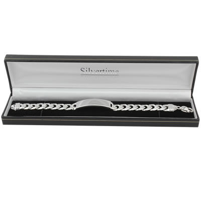 SB351 Mens Silver ID Bracelet