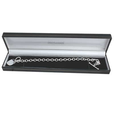 SB359 Silver Heart T-Bar Bracelet