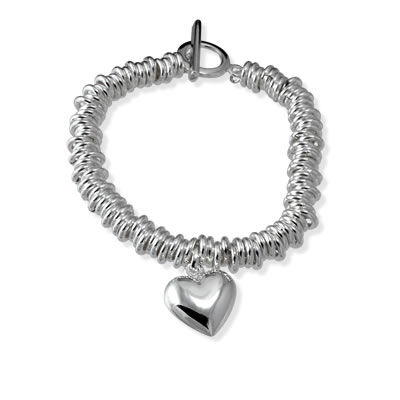 SB361 Heavyweight Sweetie T-Bar Heart Bracelet