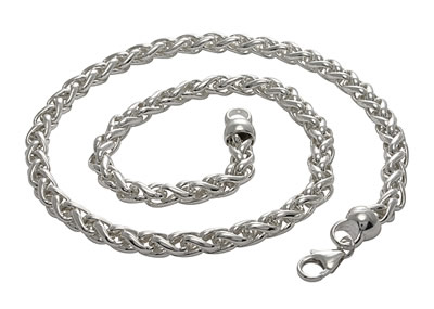 SC020 Heavy Silver Braided Curb Chain