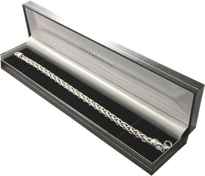 SC020B Silver Braided Curb Bracelet