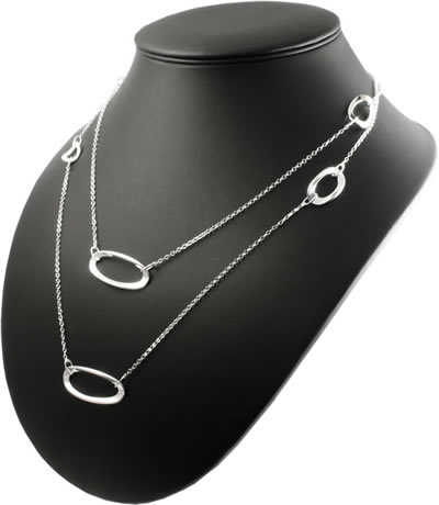 SC038 48 inch Fancy Silver Ovals Chain