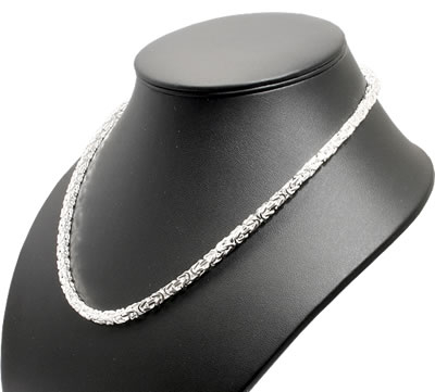 SC046 Square Byzantine Silver Chain