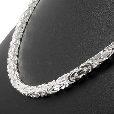 SC046 Square Byzantine Silver Chain