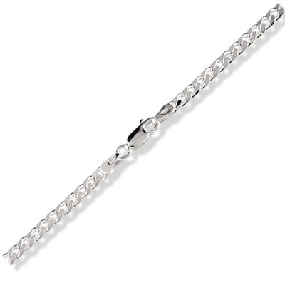 SC048 Silver Curb Chain 3.7mm Width