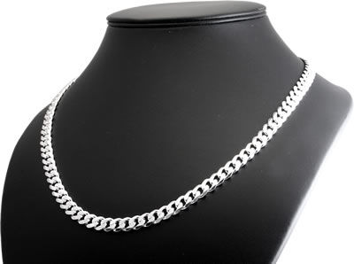 SC058 Silver Curb Chain 7mm Width
