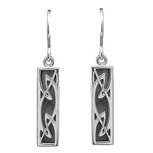 SER055 Celtic Oblong Drop Earrings