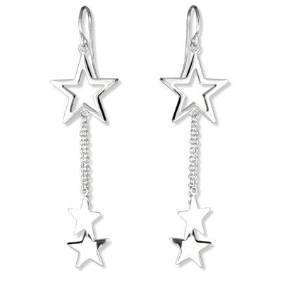 SER025 Triple Star Drop Earrings