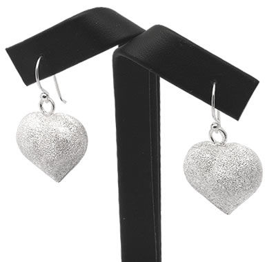 SER051 Puffed Heart Shimmer Earrings