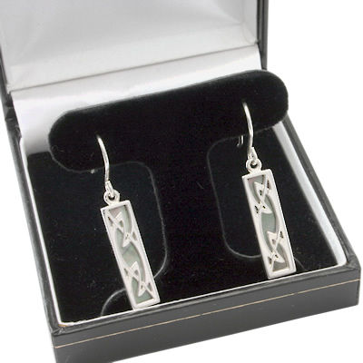 SER055 Celtic Oblong Drop Earrings