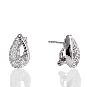SER092 Micro Pave Teardrop Earrings