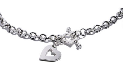 SN100 Double Open Heart Toggle Necklace