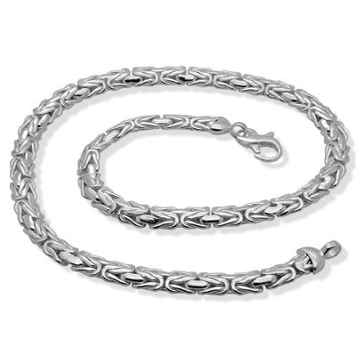 SN105 Men's Byzantine Silver Chain