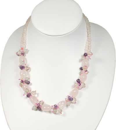 SN108 Rose Quartz and Amethyst Necklace