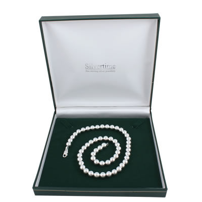 SN116 Silver Bead Necklace