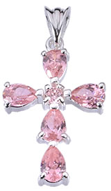SP021 Pink Ice Silver Cross