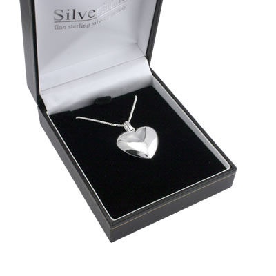 SP027 Silver Puffed Heart Pendant