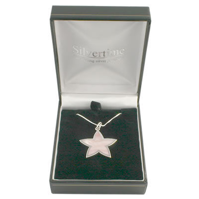 SP087 Pink Mother of Pearl Star Flower Pendant