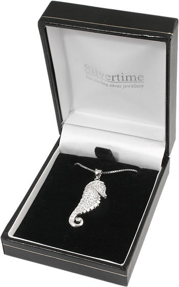 SP088 Seahorse CZ Pave Set Pendant
