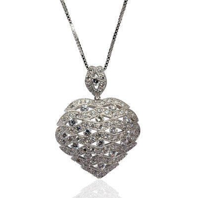 SP097 Regal Jewelled Heart Pendant