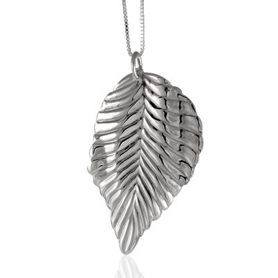 SP204 Large Silver Leaf Pendant